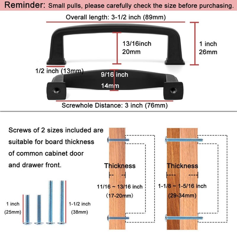 KOOFIZO 10 Pack 3 Inch Oil Rubbed Bronze Kitchen Cabinet Pulls Rubbed Bronze Cabinet Handles Bronze Cabinet Hardware for Kitchen Cabinets 1817 Drawer Dresser Cupboard Bedroom - Image 3